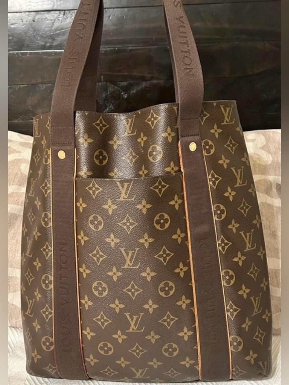 Louis Vuitton Monogram Cabas Beaubourg Canvas Tote Bag